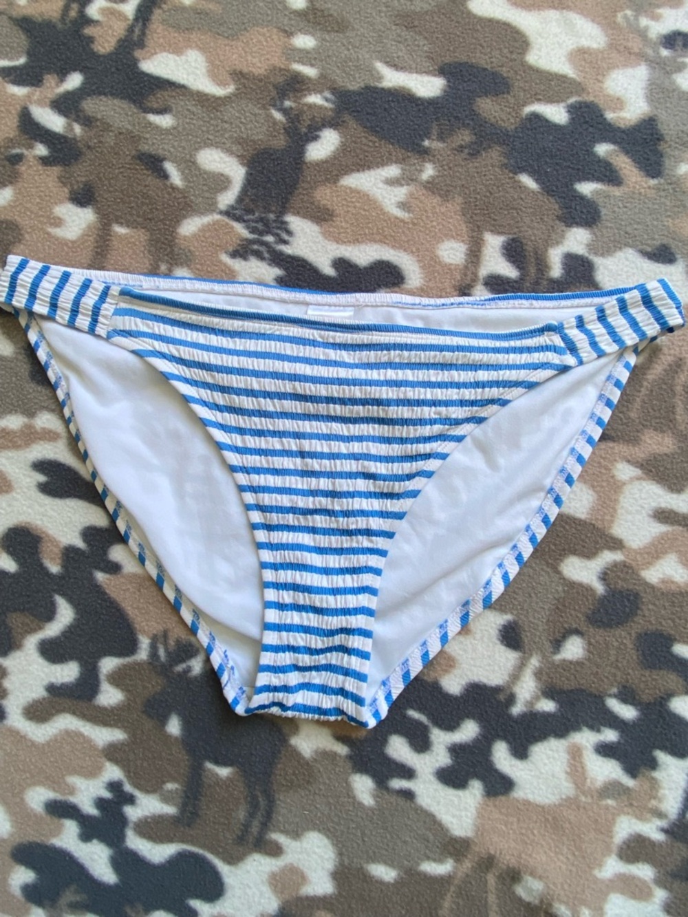 Xhilaration White Blue Striped Swim Women's Bottoms Size XL.